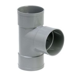 Culotte - Té - PVC  87° - femelle-femelle - D100 mm - gris