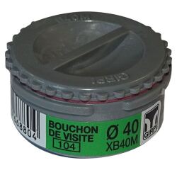 Tampon de visite PVC - mâle - D40 mm - gris