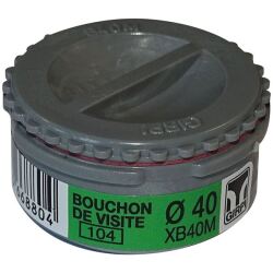 Tampon de visite PVC - mâle - D40 mm - gris