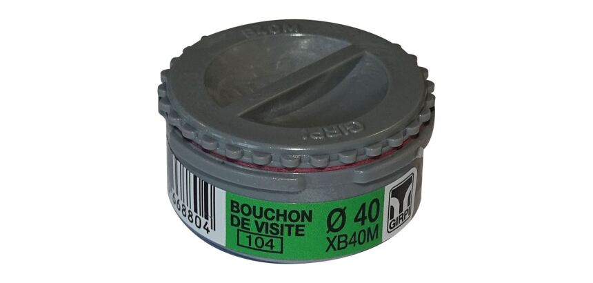 Tampon de visite PVC - mâle - D40 mm - gris