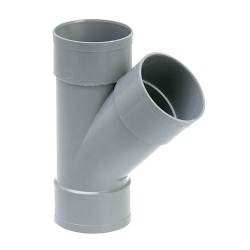 Culotte - Y - PVC 45° - femelle-femelle - D40 mm - gris