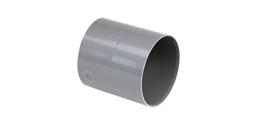 Manchon PVC - à butée - femelle-femelle - D100 mm - gris