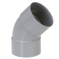 Coude PVC 45° - femelle- femelle - D100 mm - gris