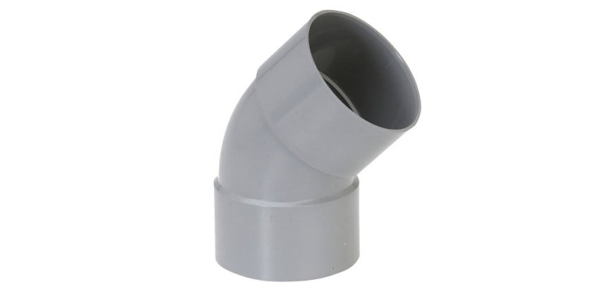 Coude PVC 45° - femelle- femelle - D100 mm - gris