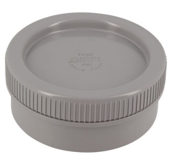 Tampon de visite PVC - mâle - D100 mm - gris