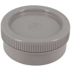Tampon de visite PVC - mâle - D100 mm - gris