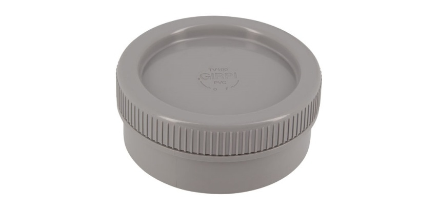 Tampon de visite PVC - mâle - D100 mm - gris