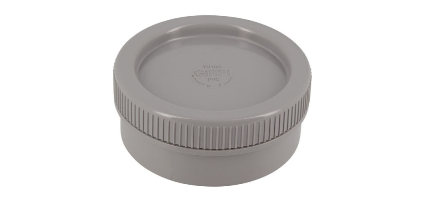 Tampon de visite PVC - mâle - D100 mm - gris