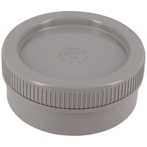 Tampon de visite PVC - mâle - D100 mm - gris