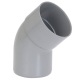 Coude PVC 45° - mâle-femelle  - D100 mm - gris