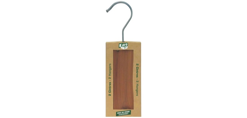 Cintre au bois de cèdre - anti-mites - lot de 2