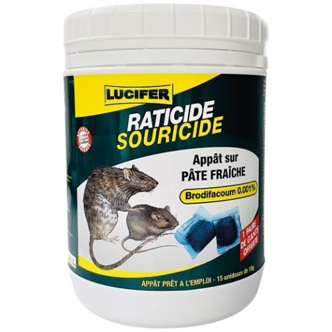 Appât pâte fraiche - rats et souris - 150 g - 15 sachets de 10 g
