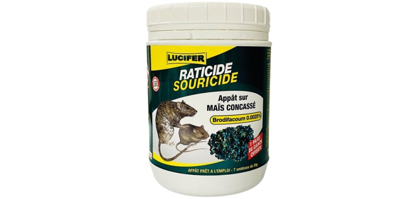 Appât sur maïs concassé - rats et souris - 140 g - 7 sachets de 20 g