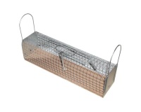 Nasse à rats - 2 entrées - socle en bois - 36 x 9 x 9 cm