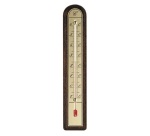 Thermomètre - intérieur/extérieur - bois plaqué or/brun - (-)10 + 60°C