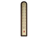 Thermomètre - intérieur/extérieur - bois plaqué or/brun - (-)10 + 60°C