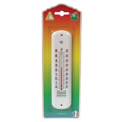 Thermomètre - intérieur/extérieur - plastique blanc - (-)20 + 60°C