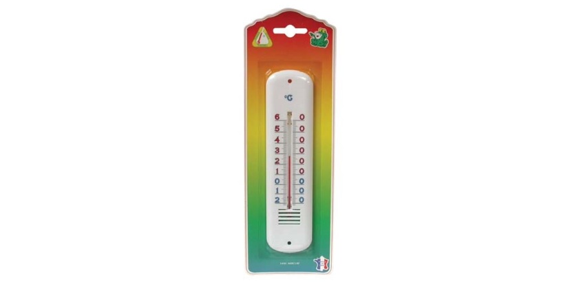 Thermomètre - intérieur/extérieur - plastique blanc - (-)20 + 60°C