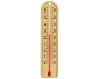 Thermomètre - intérieur/extérieur - bois clair - (-)20 + 60°C