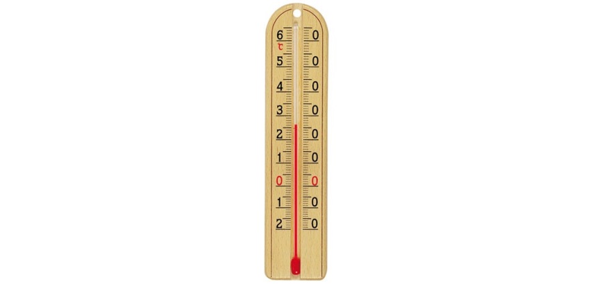 Thermomètre - intérieur/extérieur - bois clair - (-)20 + 60°C