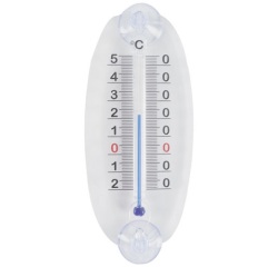 Thermomètre de fenêtre - à ventouse - (-) 20 + 55°C - transparent