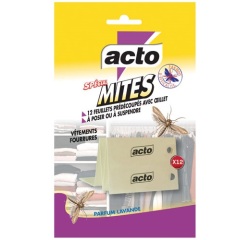 Feuillet prédécoupé avec œillet x 12 Spécial mites textiles parfum lavande