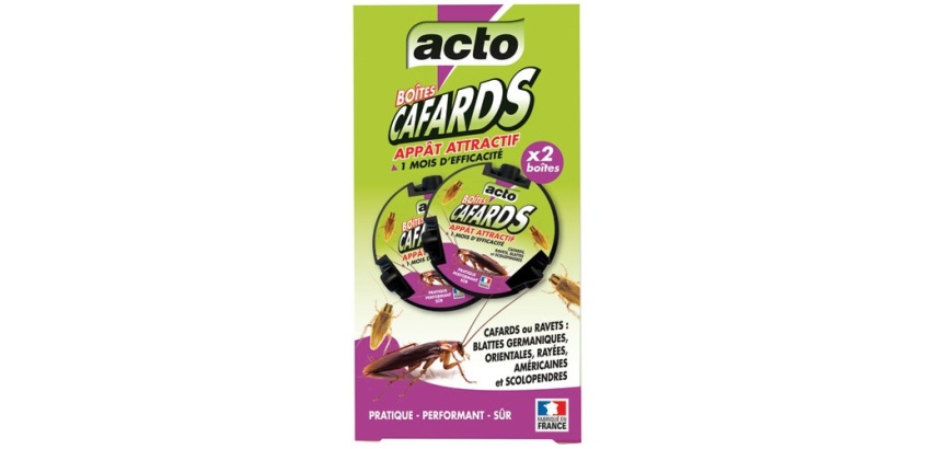 Boîte appât attractif - cafards et blattes - Lot de 2 - prêt à l'emploi
