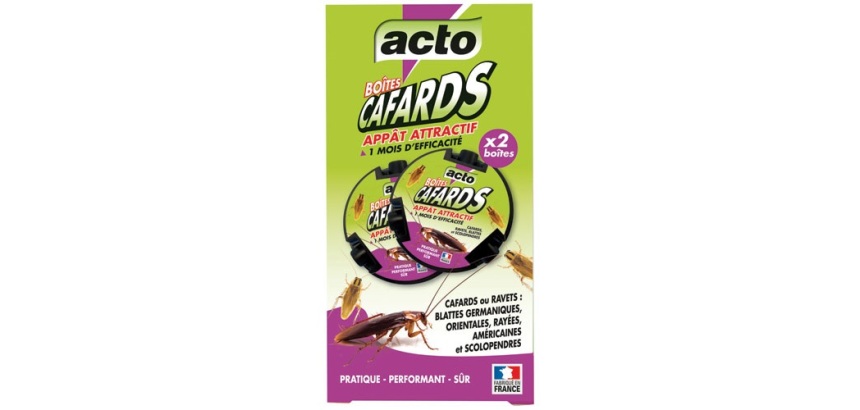 Boîte appât attractif - cafards et blattes - Lot de 2 - prêt à l'emploi