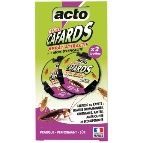 Boîte appât attractif - cafards et blattes - Lot de 2 - prêt à l'emploi