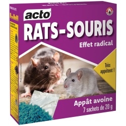 Appât céréales rats et souris avoine décortiquée 140 g 7 sachets de 20 g