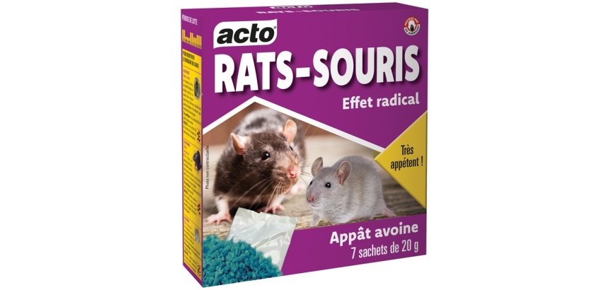 Appât céréales rats et souris avoine décortiquée 140 g 7 sachets de 20 g