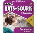 Appât céréales rats et souris avoine décortiquée 140 g 7 sachets de 20 g