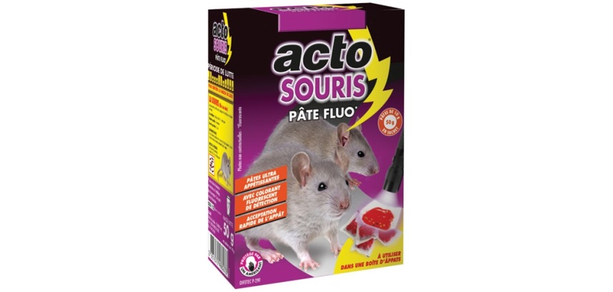 Appât pâte - fluo - souris - 50 g - 10 sachets de 5 g