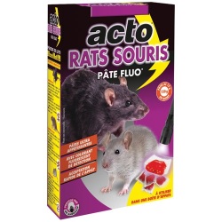Appât pâte - fluo -  rats et souris - 150 g - 10 sachets de 15 g