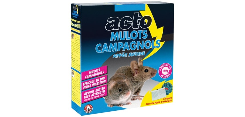 Appât céréales - mulots- campagnols - 150 g - 6 sachets de 25 g