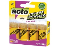 Attrape mouches à la glu Acto - Lot de 4 spirales