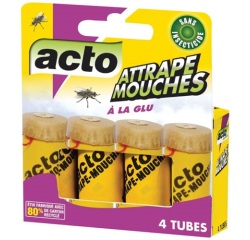 Attrape mouches - bande spirale engluée - lot de 4