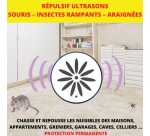 Retro répulsif à ultrasons - souris et insectes rampants - 45m² - 1 émetteu