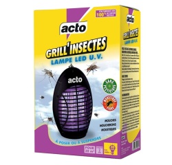 Lampe LED UV - Grill’Insectes - piège attractif et permanent - 30 m² - noir