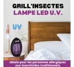 Lampe LED UV - Grill’Insectes - piège attractif et permanent - 30 m² - noir