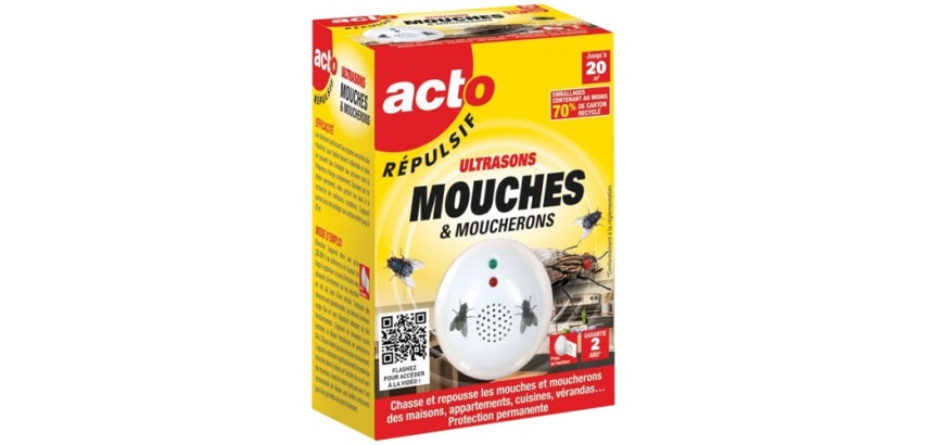 Répulsif à ultrasons mouches et moucherons Acto
