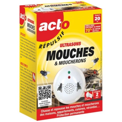 Répulsif à ultrasons mouches et moucherons Acto