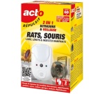 Répulsif 2 en  1 -  ultrasons et veilleuse -  rats souris insectes rampants