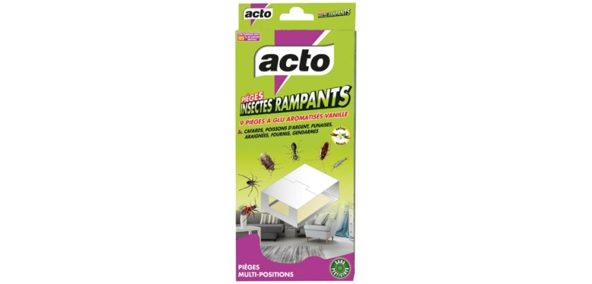 Piège à glu pour insectes rampants aromatisé vanille Acto - Étui de 9