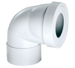 Pipe courte coudée - femelle - à coller - blanc