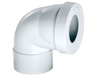 Pipe courte coudée - femelle - à coller - blanc