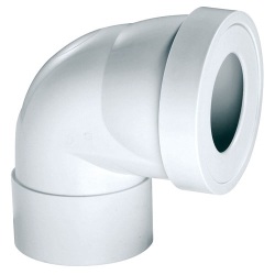 Pipe courte coudée - femelle - à coller - blanc