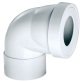 Pipe courte coudée - femelle - à coller - blanc