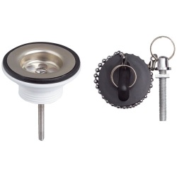Bonde de lavabo à bouchon - grille inox