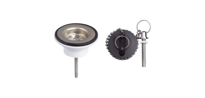 Bonde de lavabo à bouchon - grille inox